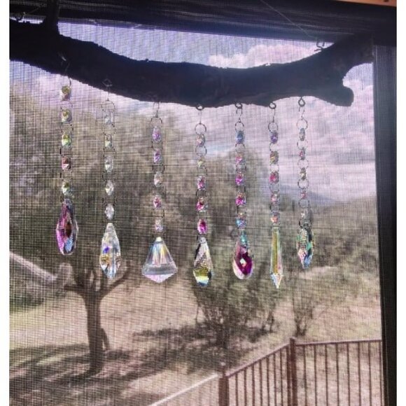 Sun Catchers with Crystals 7 Pcs Hanging Crystals Suncatchers for Windows - Picture 1 of 2